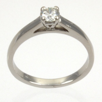 18ct white gold Diamond 25pt Solitaire Ring size K